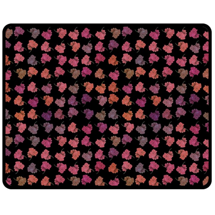 Mixed Colors Flowers Motif Pattern One Side Fleece Blanket (Medium)