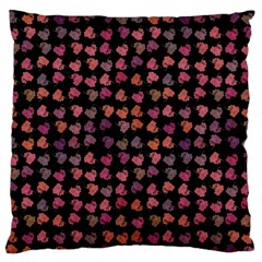 Mixed Colors Flowers Motif Pattern Large Premium Plush Fleece Cushion Case (two Sides)