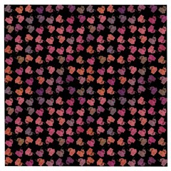 Mixed Colors Flowers Motif Pattern Wooden Puzzle Square