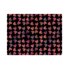 Mixed Colors Flowers Motif Pattern One Side Premium Plush Fleece Blanket (mini)