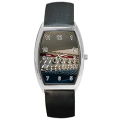 Patterned Tunnels On The Concrete Wall Barrel Style Metal Watch by artworkshop