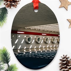 Patterned Tunnels On The Concrete Wall Oval Ornament (two Sides) by artworkshop