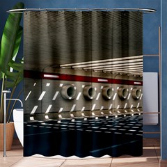 Patterned Tunnels On The Concrete Wall Shower Curtain 60  X 72  (medium)  by artworkshop