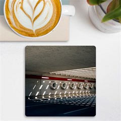 Patterned Tunnels On The Concrete Wall Uv Print Square Tile Coaster  by artworkshop