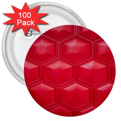 Red Textured Wall 3  Buttons (100 Pack)  by artworkshop