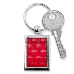 Red Textured Wall Key Chain (rectangle) by artworkshop