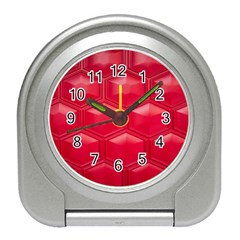 Red Textured Wall Travel Alarm Clock by artworkshop