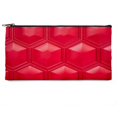 Red Textured Wall Pencil Case by artworkshop