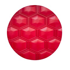 Red Textured Wall Mini Round Pill Box (pack Of 3) by artworkshop