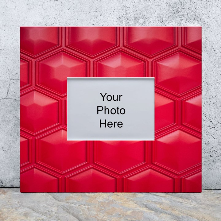 Red Textured Wall White Wall Photo Frame 5  x 7 