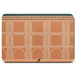 Person Stands By Tall Orange Wall And Looks- Up Large Doormat 30 x20  Door Mat