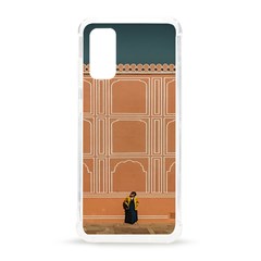 Person Stands By Tall Orange Wall And Looks- Up Samsung Galaxy S20 6 2 Inch Tpu Uv Case by artworkshop