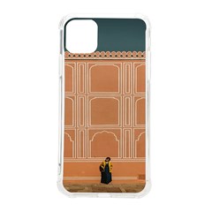 Person Stands By Tall Orange Wall And Looks- Up Iphone 11 Pro Max 6 5 Inch Tpu Uv Print Case