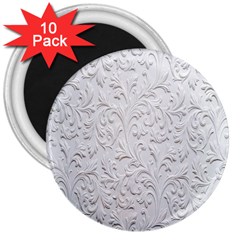 Plaster Background Floral Pattern 3  Magnets (10 Pack)  by artworkshop