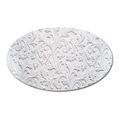 Plaster Background Floral Pattern Oval Magnet by artworkshop