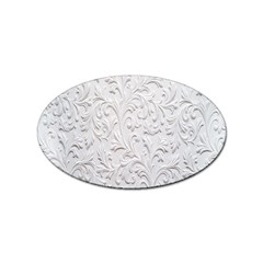 Plaster Background Floral Pattern Sticker Oval (100 Pack)