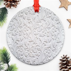 Plaster Background Floral Pattern Round Ornament (two Sides)