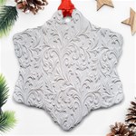 Plaster Background Floral Pattern Snowflake Ornament (Two Sides) Front