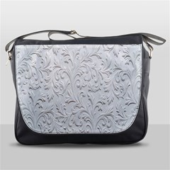 Plaster Background Floral Pattern Messenger Bag by artworkshop