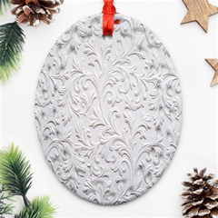 Plaster Background Floral Pattern Oval Filigree Ornament (two Sides)