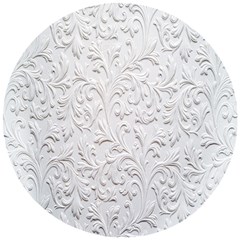 Plaster Background Floral Pattern Wooden Puzzle Round by artworkshop