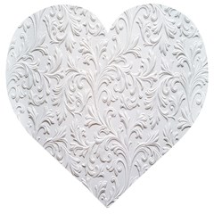 Plaster Background Floral Pattern Wooden Puzzle Heart by artworkshop