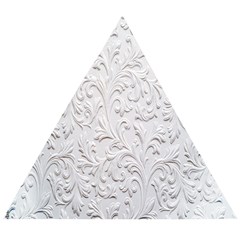 Plaster Background Floral Pattern Wooden Puzzle Triangle by artworkshop