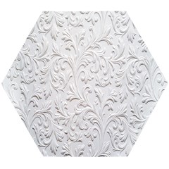 Plaster Background Floral Pattern Wooden Puzzle Hexagon by artworkshop