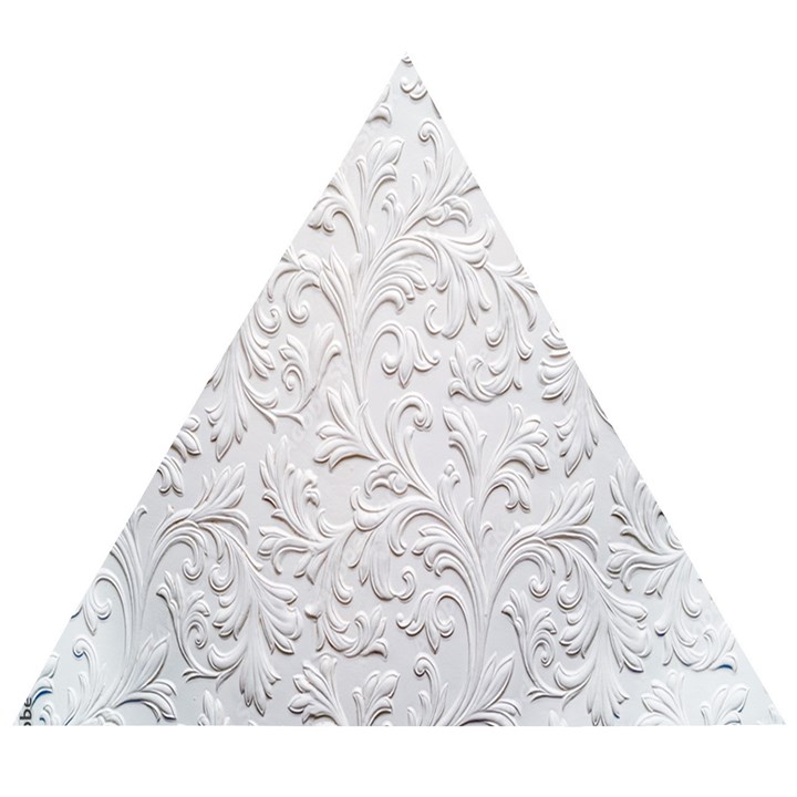 Plaster Background Floral Pattern Wooden Puzzle Triangle