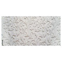 Plaster Background Floral Pattern Banner And Sign 4  X 2  by artworkshop