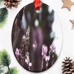 Purple Flower Pattern Ornament (oval)