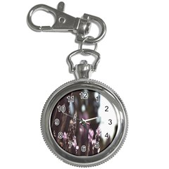 Purple Flower Pattern Key Chain Watches by artworkshop