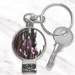 Purple Flower Pattern Nail Clippers Key Chain