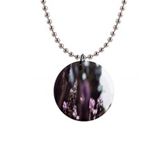 Purple Flower Pattern 1  Button Necklace by artworkshop