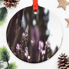 Purple Flower Pattern Round Ornament (two Sides) by artworkshop