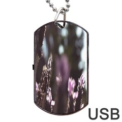 Purple Flower Pattern Dog Tag Usb Flash (two Sides) by artworkshop