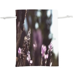 Purple Flower Pattern Lightweight Drawstring Pouch (xl) by artworkshop