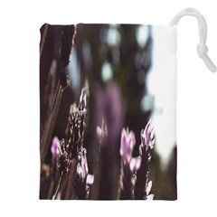 Purple Flower Pattern Drawstring Pouch (4xl) by artworkshop