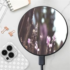 Purple Flower Pattern Wireless Fast Charger(black) by artworkshop