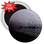 Rain On Glass Texture 3  Magnets (100 pack) Front