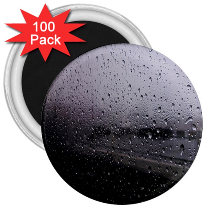 Rain On Glass Texture 3  Magnets (100 pack)