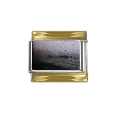 Rain On Glass Texture Gold Trim Italian Charm (9mm) by artworkshop