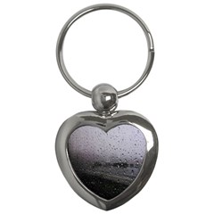 Rain On Glass Texture Key Chain (heart) by artworkshop