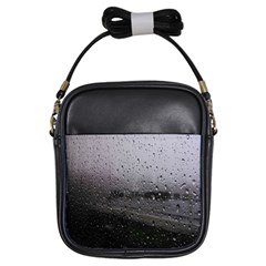 Rain On Glass Texture Girls Sling Bag by artworkshop