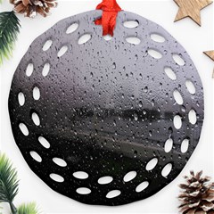 Rain On Glass Texture Ornament (round Filigree) by artworkshop