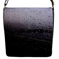 Rain On Glass Texture Flap Closure Messenger Bag (s) by artworkshop