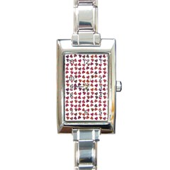 Mixed Colors Flowers Bright Motif Pattern Rectangle Italian Charm Watch by dflcprintsclothing