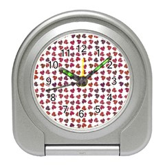 Mixed Colors Flowers Bright Motif Pattern Travel Alarm Clock