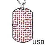 Mixed Colors Flowers Bright Motif Pattern Dog Tag USB Flash (One Side) Front