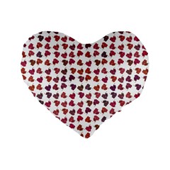 Mixed Colors Flowers Bright Motif Pattern Standard 16  Premium Flano Heart Shape Cushions by dflcprintsclothing